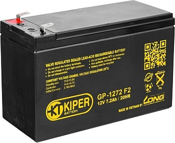 Аккумуляторная батарея Kiper GP-1272 28W F2, 12В, 7.2Ач